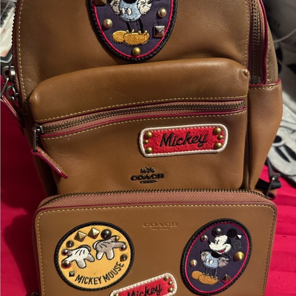 Coach Mickey Mouse Brown Backpack